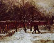 文森特 威廉 梵高 : 雪中的纽南教区花园